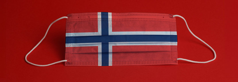 Face mask with Norway flag